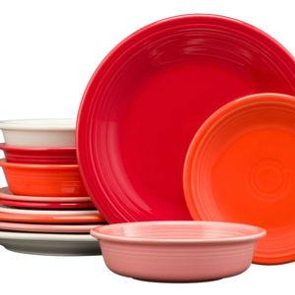 Mixed Sunset Horizon Classic Rim 12-Piece Dinnerware Set, Service for 4