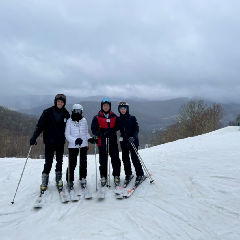 skiing sugar mountain with Kalie's sister, Erin, and brother in law, Sam