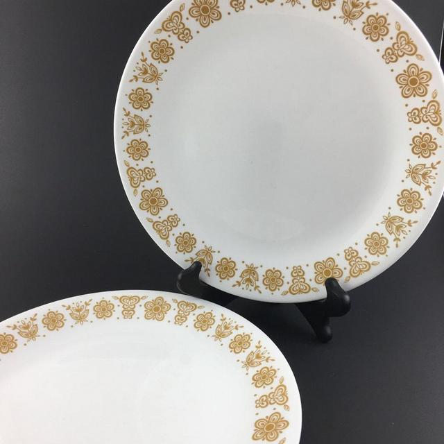 Corelle Butterfly Dinner Plates - Gold Set of 4