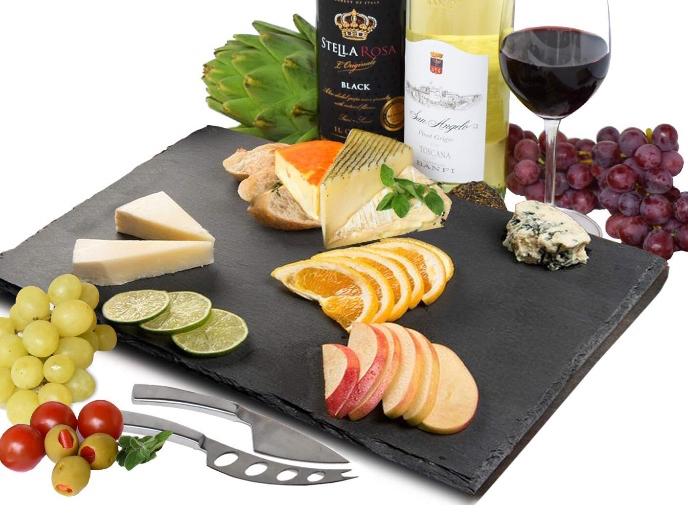 Large Slate Cheese Board Natural Stone Plates Serving Tray Rectangular(12" x 16")