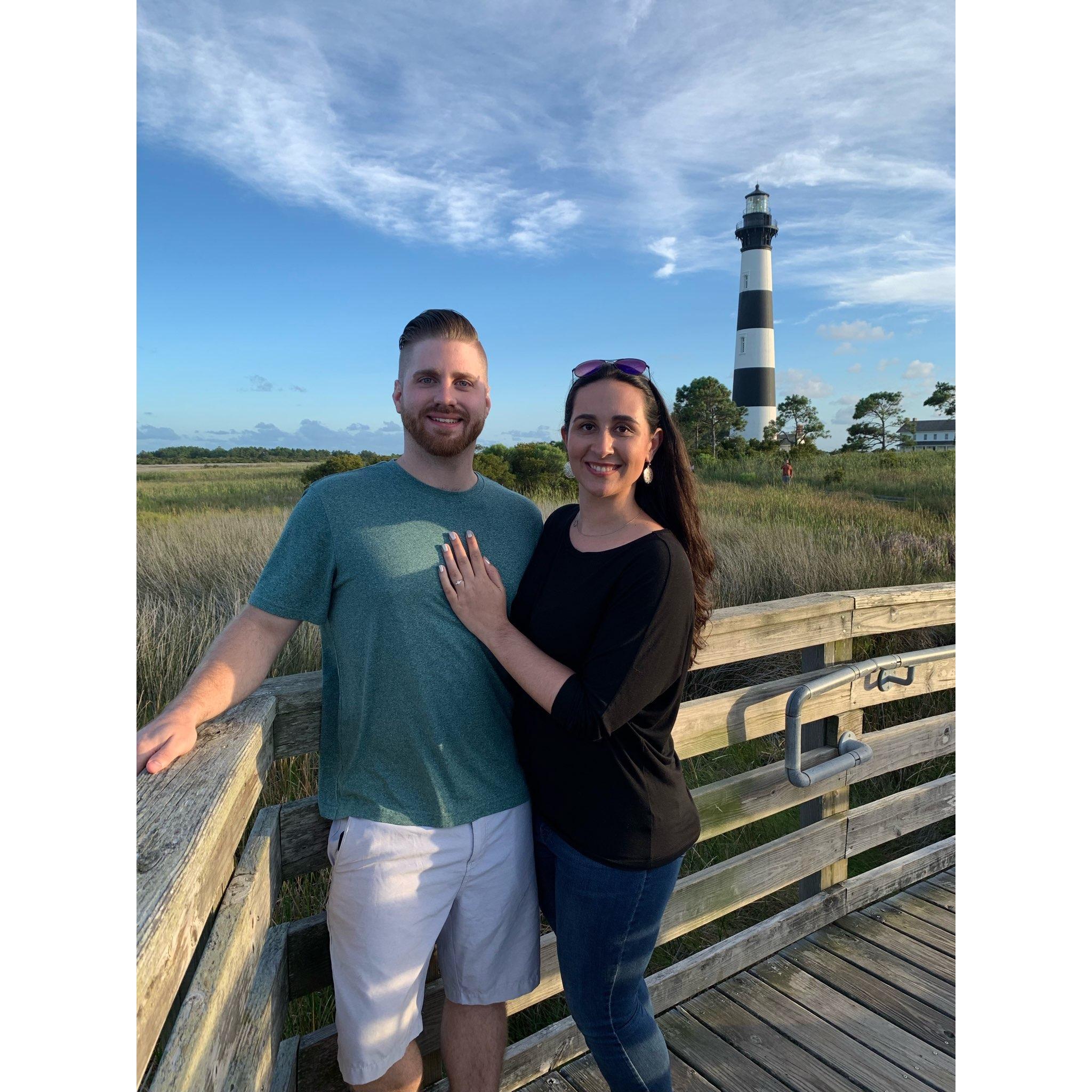 After we got engaged in North Carolina