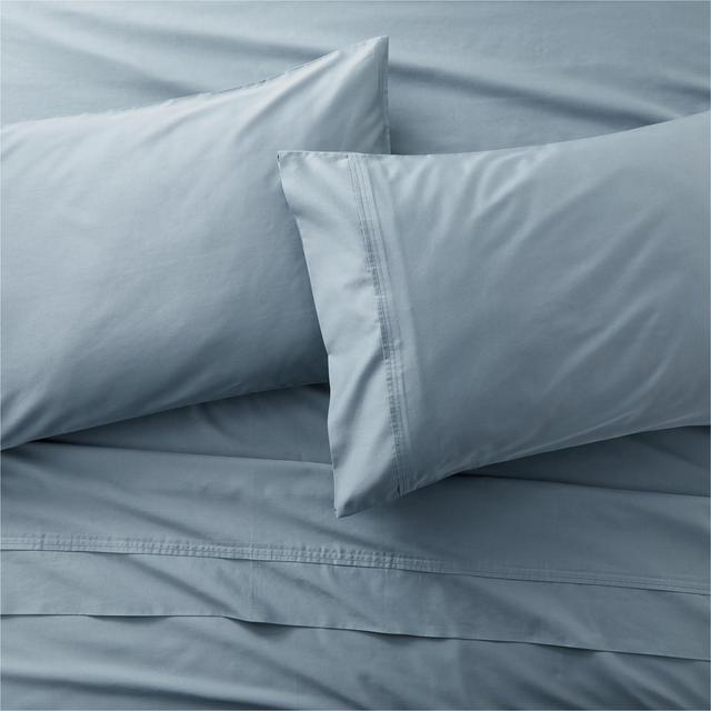 Organic 400 Thread Count Sateen Blue Queen Sheet Set