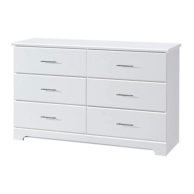 storkcraft Brookside 6 Drawer Dresser, White, Kids Bedroom Dresser with 6 Drawers, Wood and Composite Construction, Ideal for Nursery Toddlers Room Kids Room