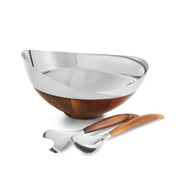 Nambé Pulse Salad Bowl with Servers