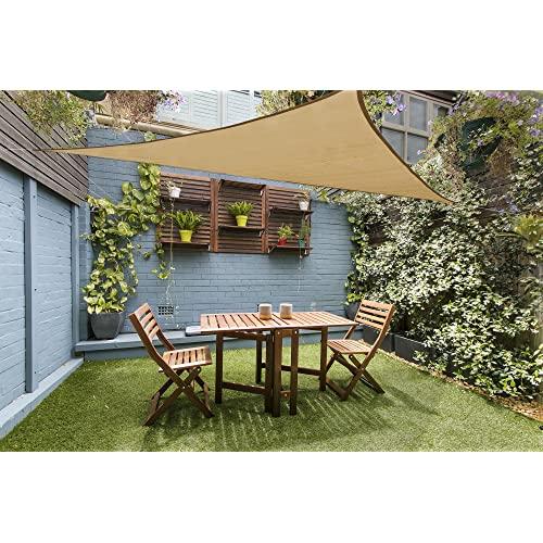 LOVE STORY 12' x 12' x 12' Triangle Sand Sun Shade Sail Canopy UV Block Awning for Outdoor Patio Garden Backyard