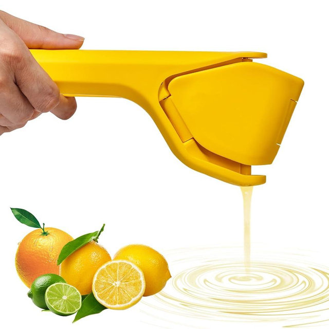 Manual Lemon Squeezer, Hand Lemon Squeezer, Easy-to-Use, Very Sturdy, Lemon Juicer, Lemon Juicer Squeezer to Squeeze Lemons, Yellow, HomeyVenture