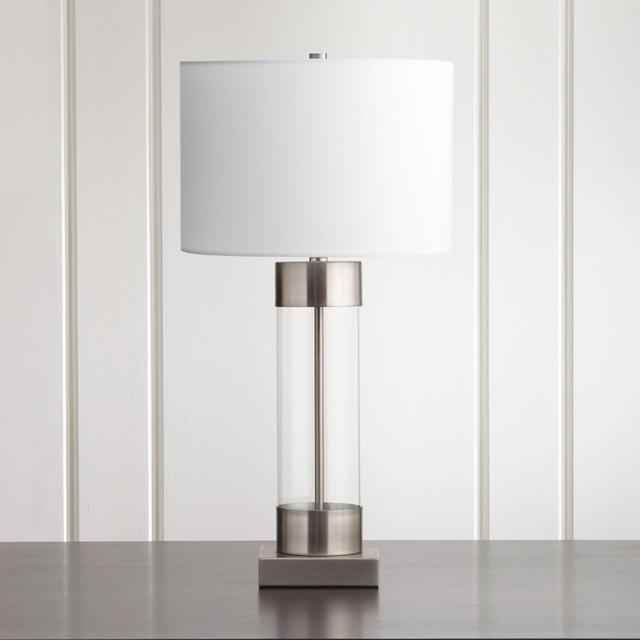 Avenue Nickel Table Lamp with USB Port, Set of 2