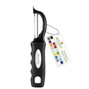 Spring Chef Premium Swivel Vegetable Peeler, Soft Grip Handle and Ultra Sharp Stainless Steel Blades - Perfect Kitchen Peeler For Veggie, Fruit, Potato, Carrot, Apple - Black