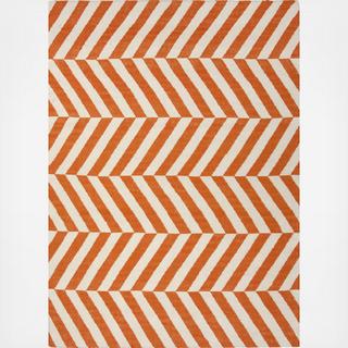 Flat-Weave Wool Salma Rug Orange/Ivory