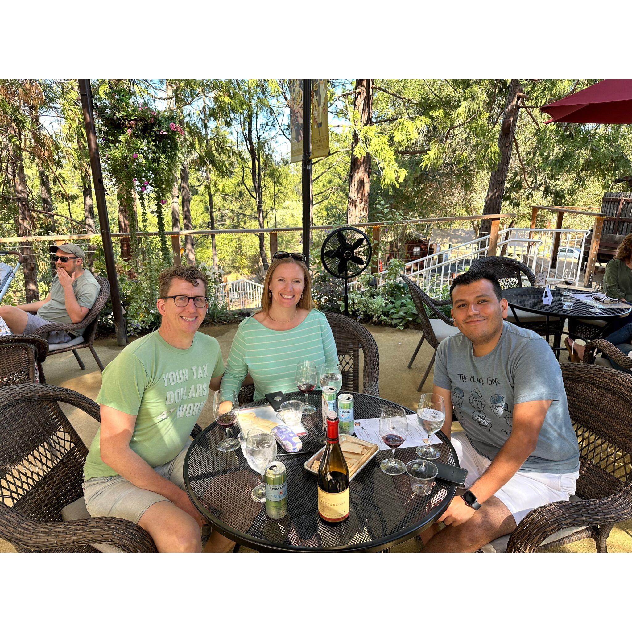 Wine tasting with our friend Ralphie