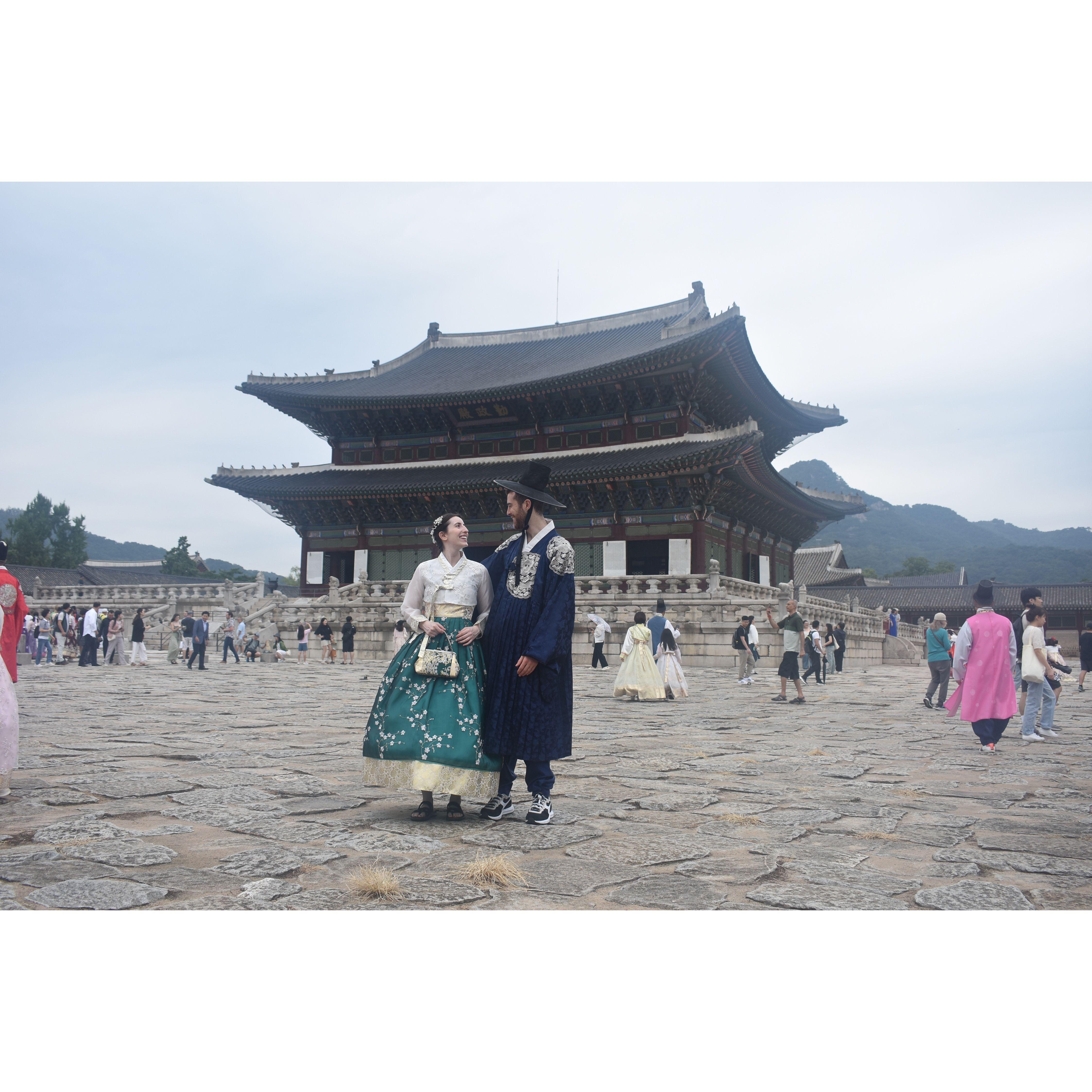 At Gyeongbokgung palace in Seoul, South Korea - summer 2024.