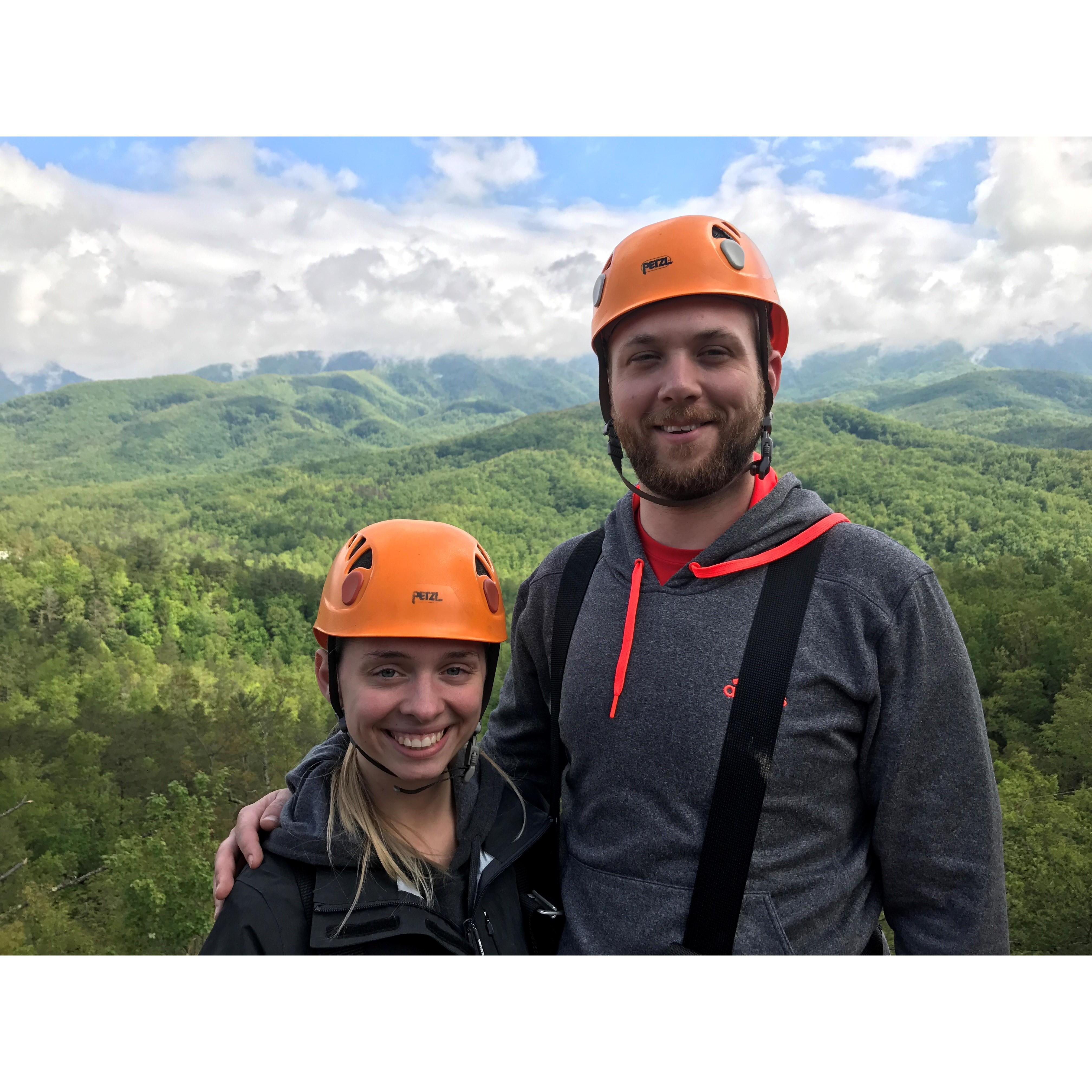 Ziplining in the Smokey Mountains