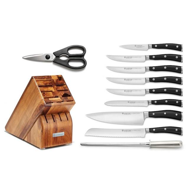 Wüsthof Classic Ikon 11-Piece Knife Block Set, Acacia