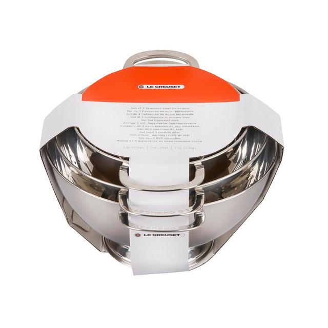 Le Creuset Set of 3 Stainless Steel Colanders