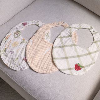 Clementine Fruit & Veggie Assorted Baby Bib, Set of 3