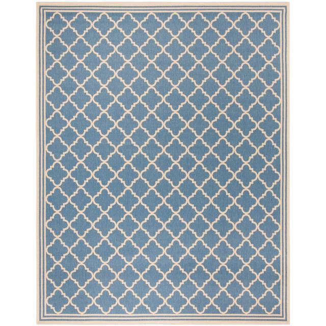 9'X12' Quatrefoil Design Loomed Area Rug Blue/Cream - Safavieh