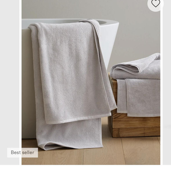 Turkish Ribbed Quick Dry Bath Towel (Set of 2) - Silver