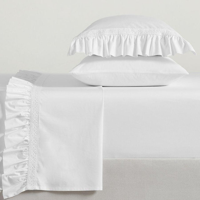 LoveShackFancy Ruffle Crochet Sheet Set, White, Queen