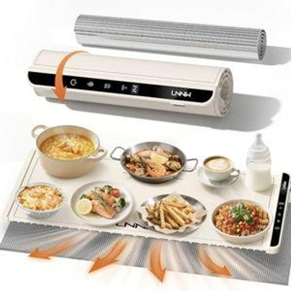 Extra Large Food Warming Mat with Heat-Resistant Pad, 36X15 Inch, 6 Temperature & 6 Timer Settings, Child Lock Safety, Fits More Dishes for Family Dinners and Parties