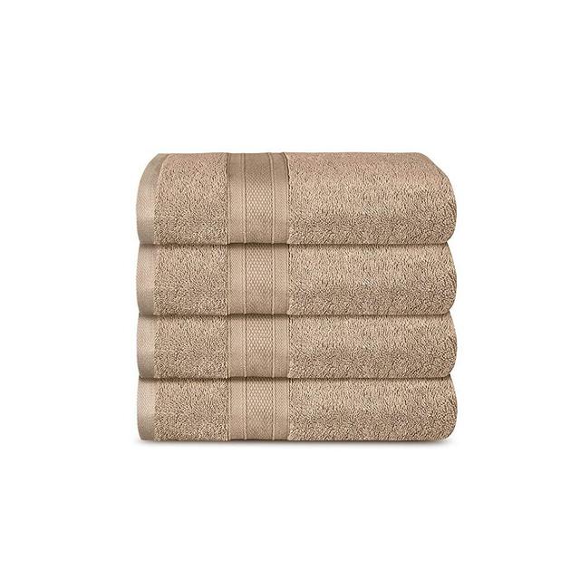 TRIDENT Soft and Plush, 100% Cotton, Highly Absorbent, Super Soft, 4 Piece Hand Towel Set, 500 GSM, Acorn