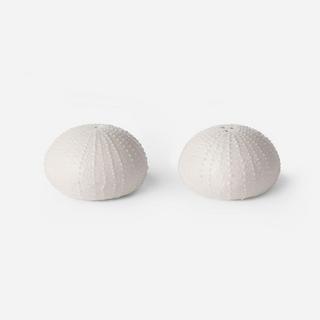 Sea Urchin Salt & Pepper Shakers, White