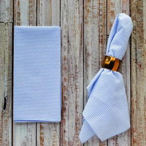 Seersucker Dinner Napkins, set of 4 PALE BLUE