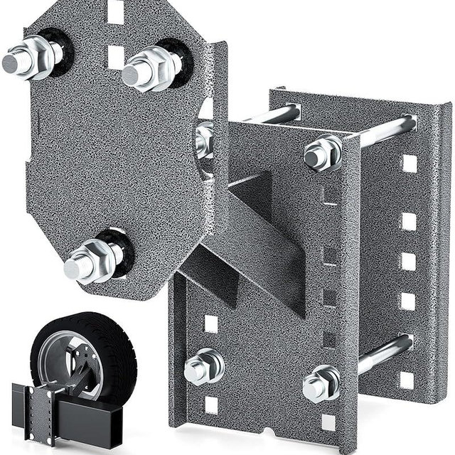 Trailer Spare Tire Mount, 5mm Thick Heavy Duty Steel Spare Tire Carrier Bracket for Utility Trailer Boat Trailer RV Trailer and Camper, Spare Tire Holder Parts Fits Most 4 & 5 & 6 Lugs Trailer Wheels