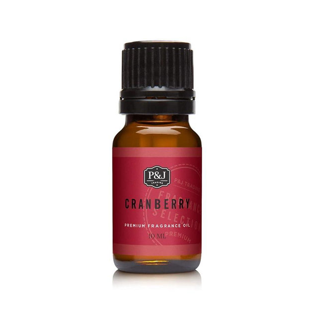 P&J Fragrance Oil - Cranberry 10ml - Candle Scents, Soap Making, Diffuser Oil, Fresh Scents