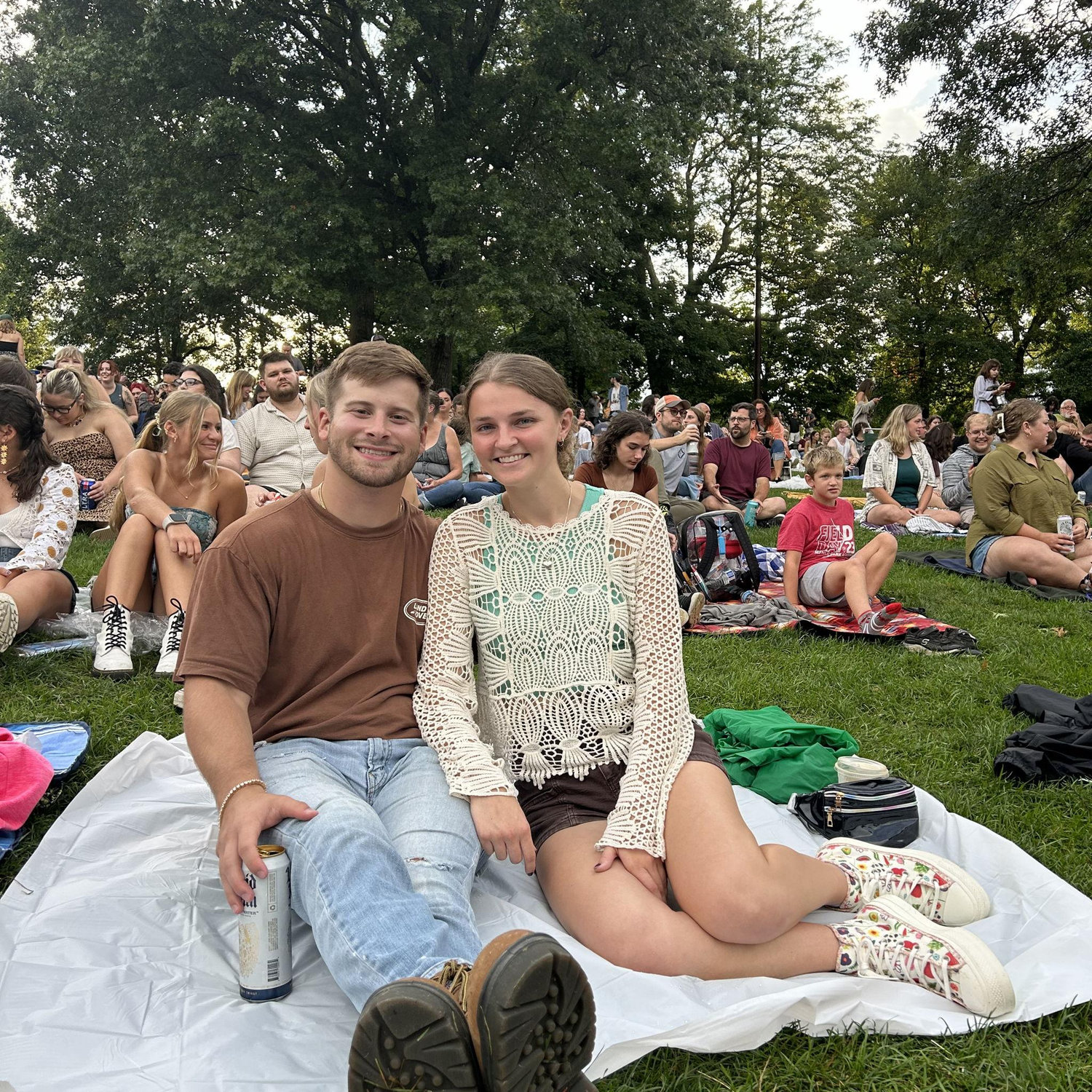 Enjoying our first concert together!