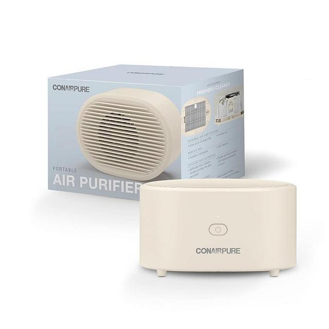 Conair Portable Small Air Purifier, Rechargeable Corded/Cordless, HEPA Air Filter, Air Purifier for Allergies, Dust, Pollen, Odor Control, Home, Bedroom, Dorm Room, Air Purifier for Small Room
