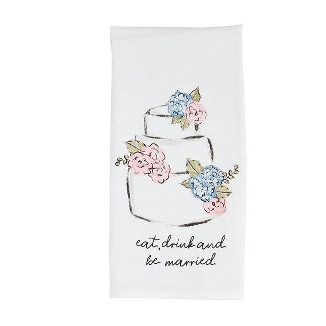 Mud Pie Eat Drink Cotton Hand Towel; 26" x 16 1/2"