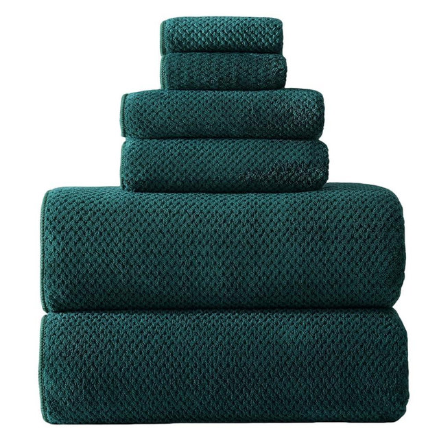 Akzpe 40x80 Inches Bath Sheets Towels for Adults Oversized Bath Towels Extra Large Luxury Super Soft Absorbent Quick Dry Microfiber (Dark Green,6PCS)