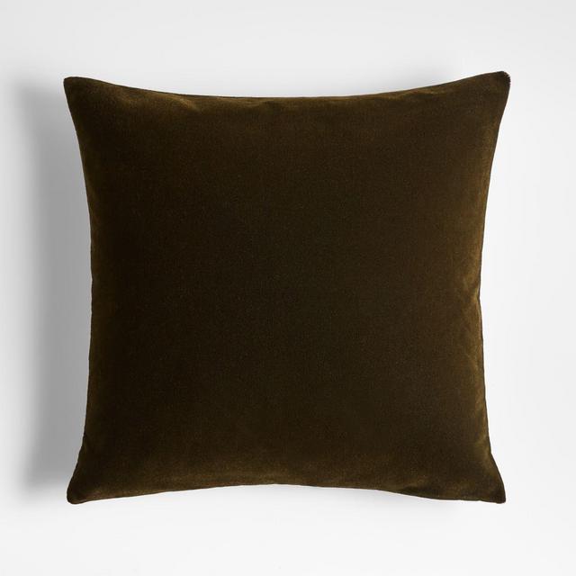 Martini Olive 20"x20" Reversible Faux Mohair Linen Throw Pillow with Down-Alternative Insert