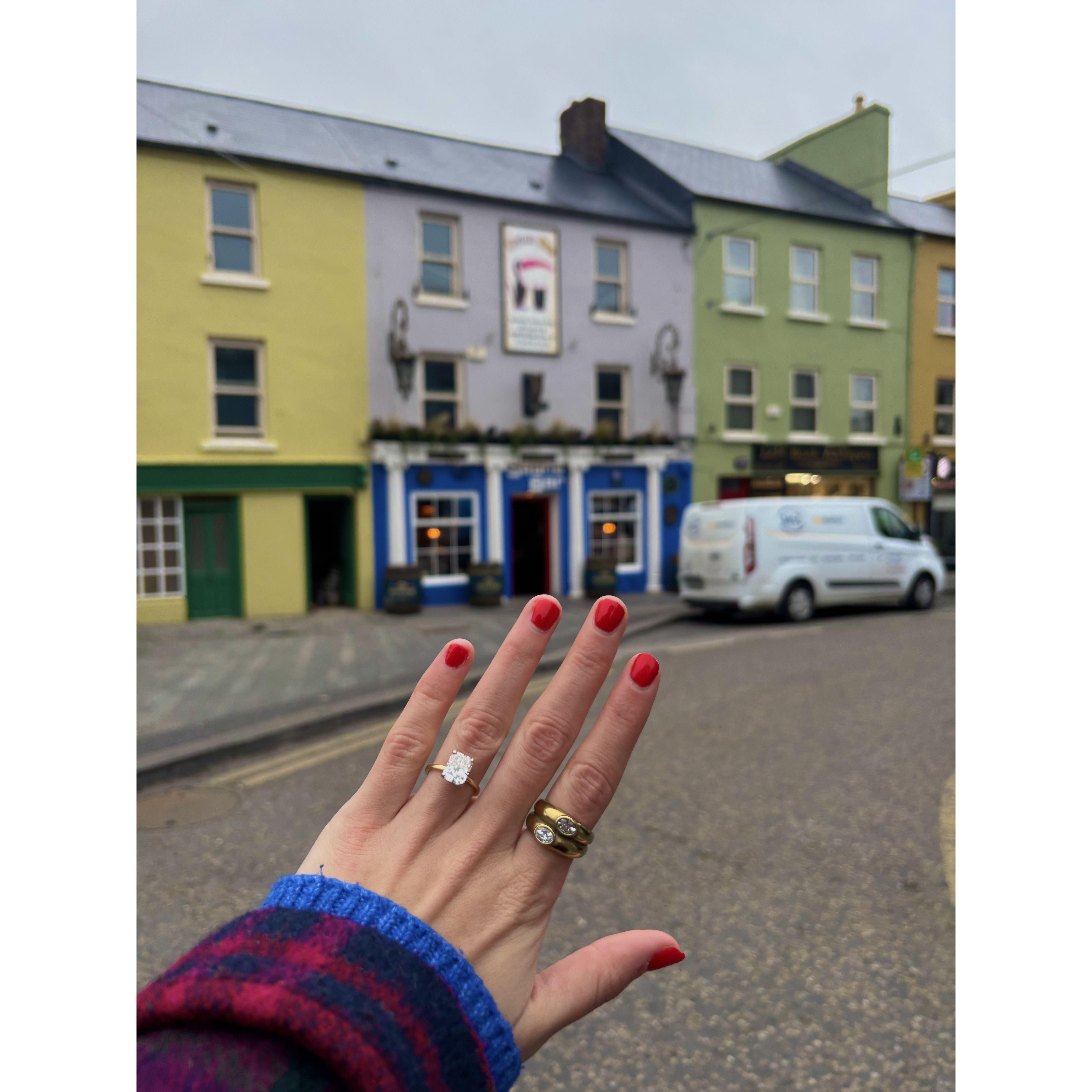 Our engagement spot was right outside the oldest bar in the world!
