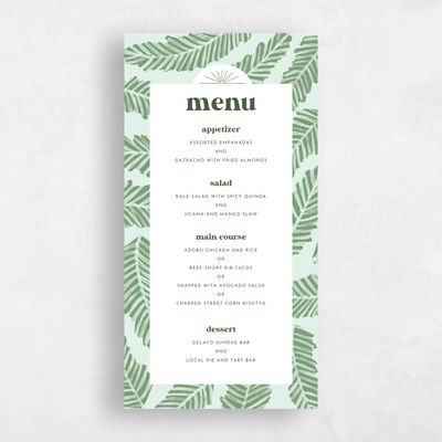 White Destination Wedding Menu - Tucana
