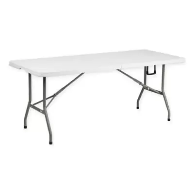 Flash Furniture Bi-Fold Plastic Folding Table in White