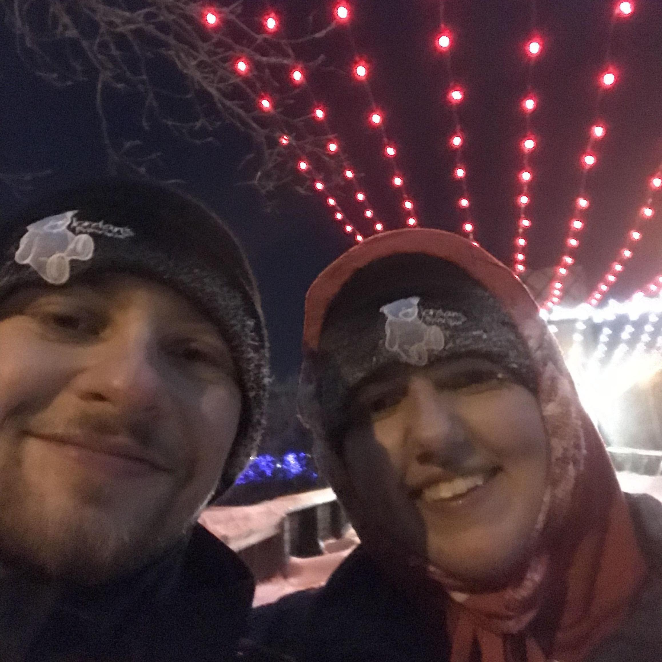 Skating at the Forks. Maybe it was -30. We can't remember