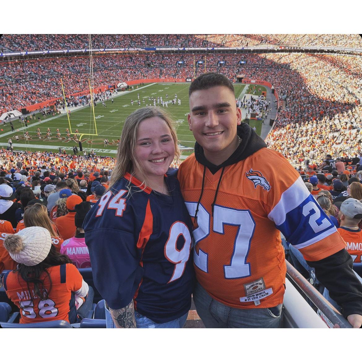 Had to add the title of being a Bronco's Fan to our Bio. We got to enjoy a game together and there were many more to come.