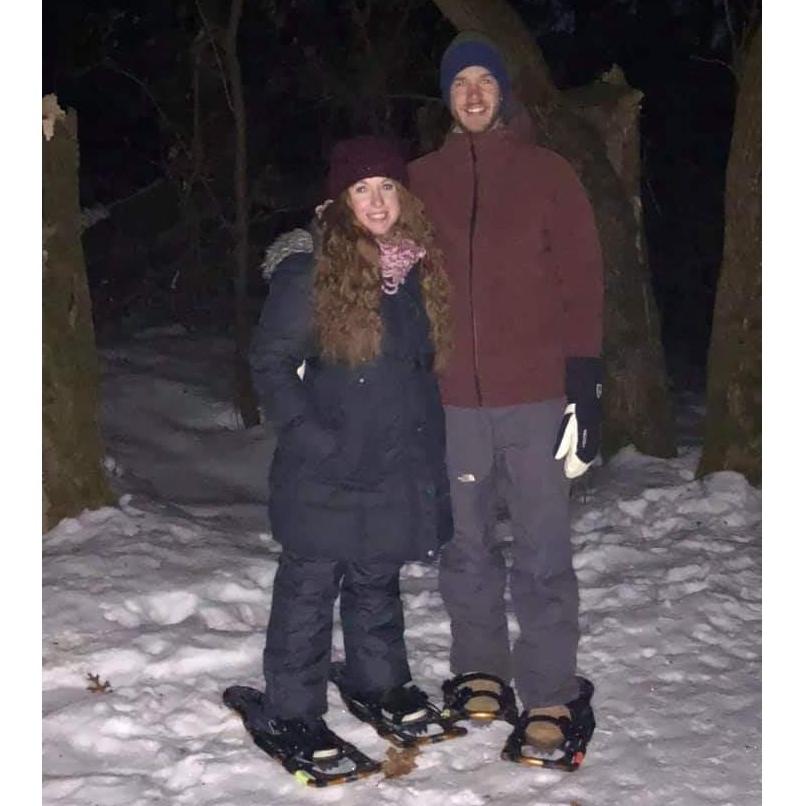 Snowshoeing for Katie's birthday!