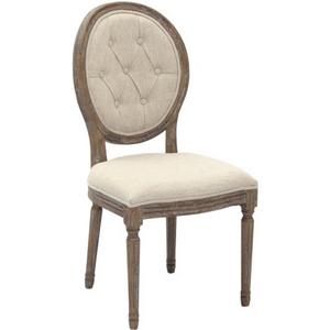 2xhome - Cream Color Upholstered Button Tufted Back Fabric Ghost Chair Dining Chair Modern Side Chair Solid Wood Legs