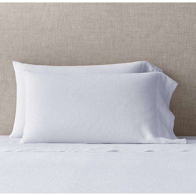 Italian Ultra-Fine Lightweight Linen Pillowcases (King/White)