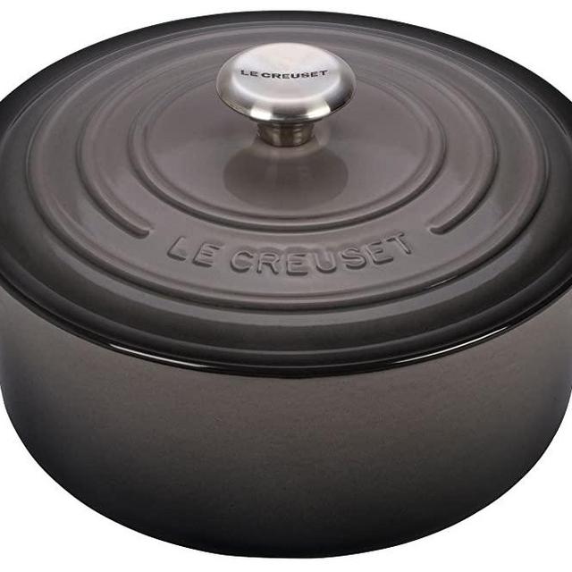 Le Creuset LS2501-307FSS Signature Enameled Cast-Iron Round French (Dutch) Oven, 9-Quart, Oyster