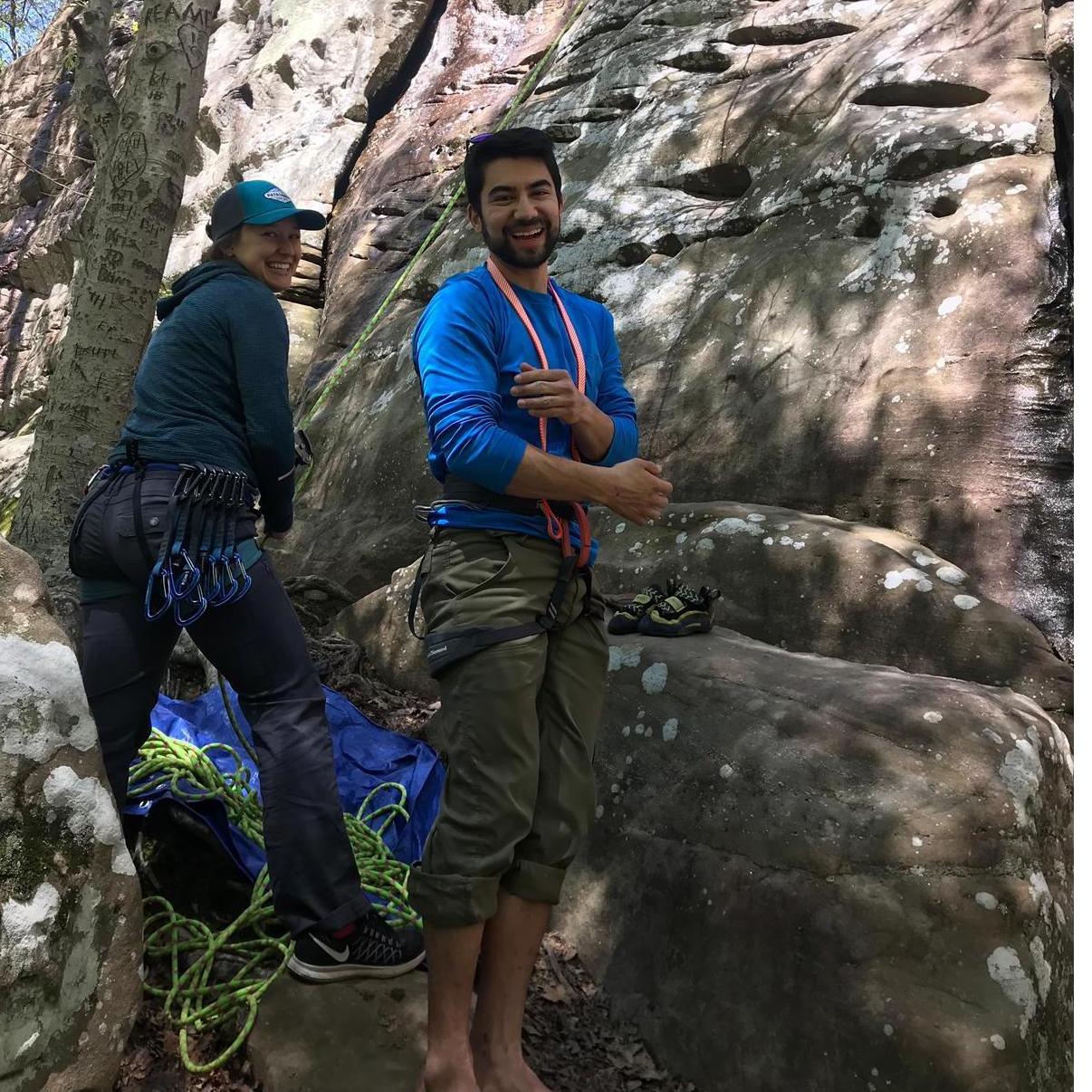 Climbing at Jackson Falls