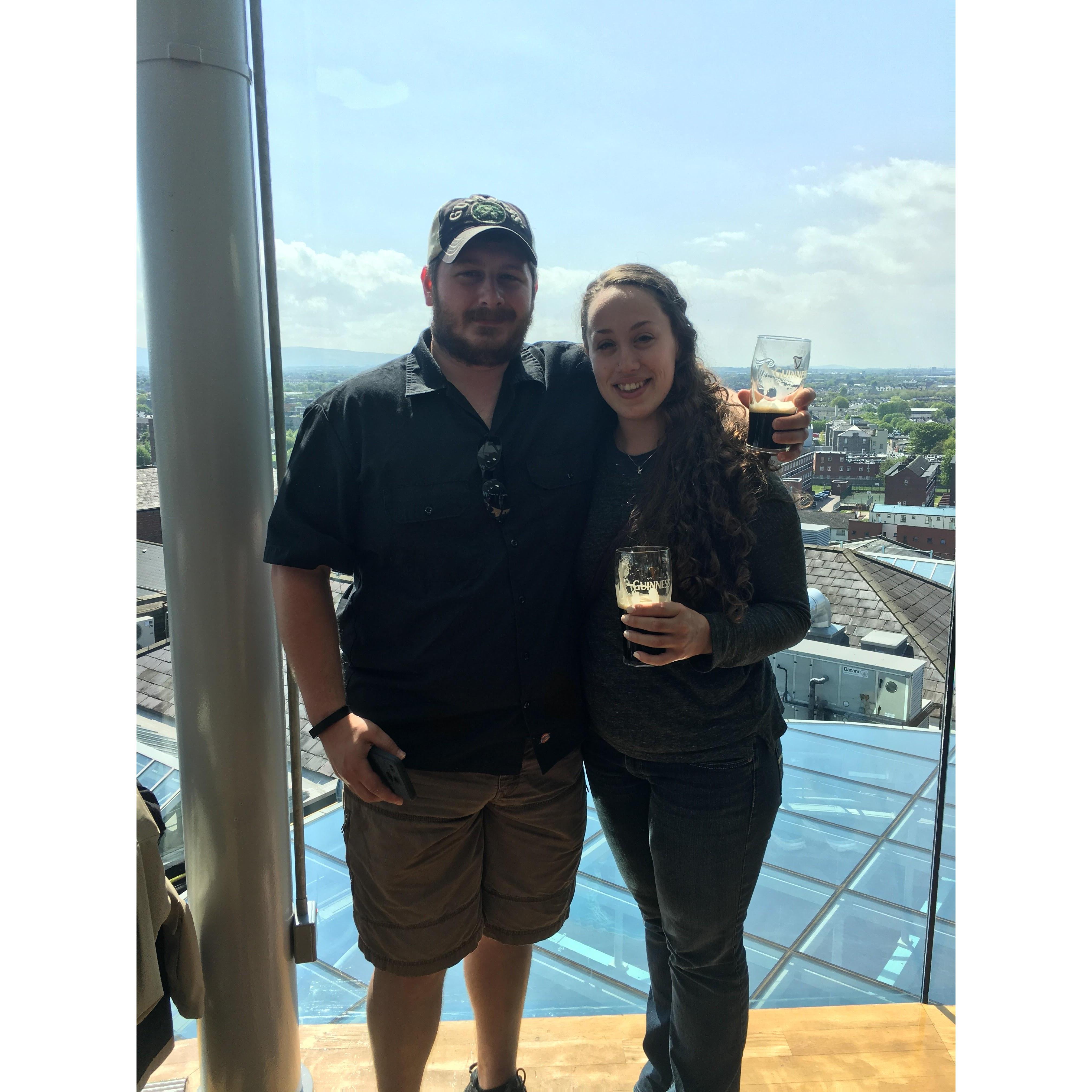 Enjoying the views atop the Sky Bar in the Guinness factory in Dublin, Ireland!
~2016