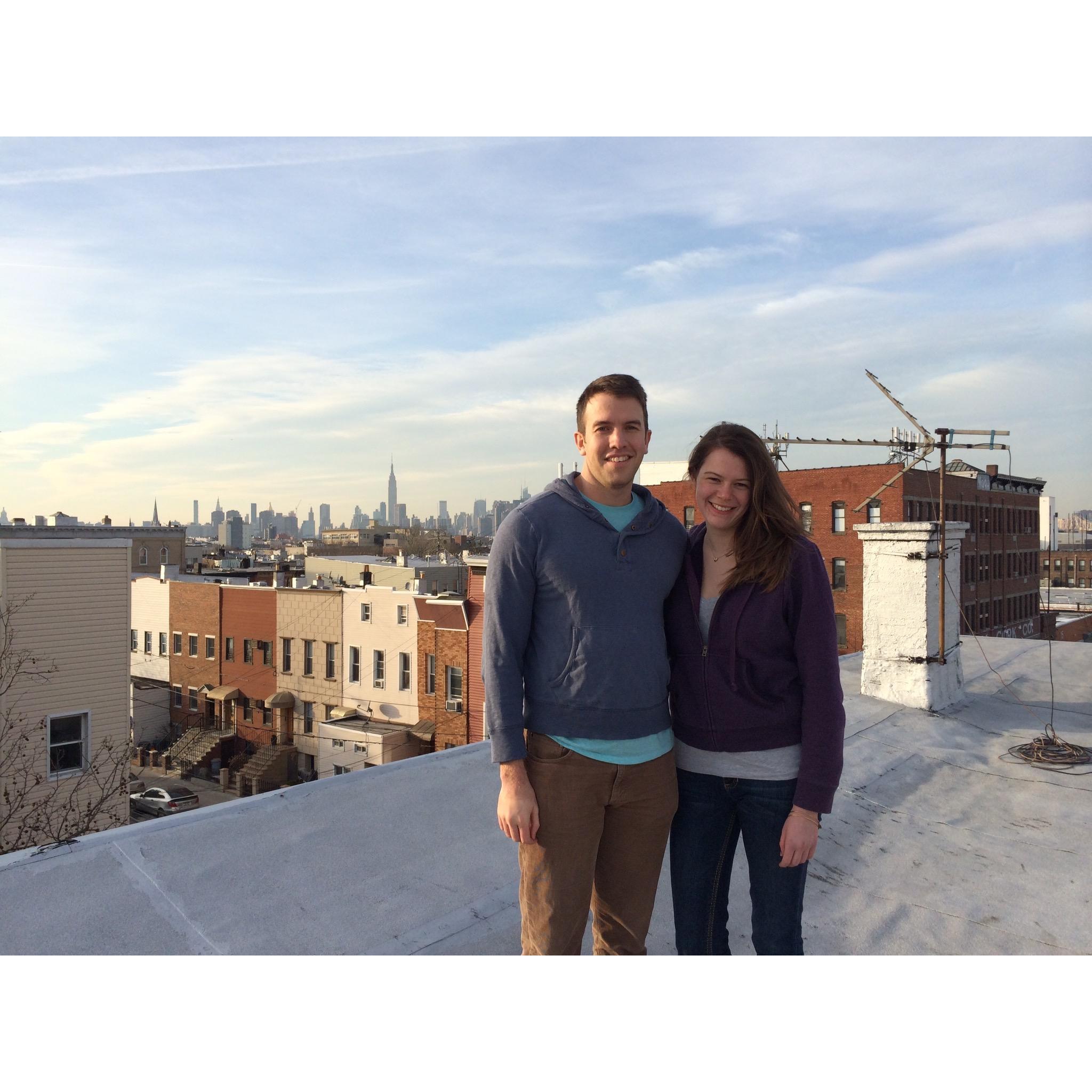 Perched on a rooftop in Brooklyn