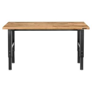 6 ft. Hardwood Top Adjustable Height Workbench in Hammered Granite