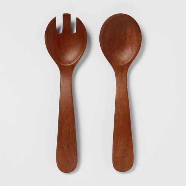 2pc Wood Signature Serving Utensils Set - Threshold™