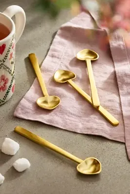 Golden Heart Spoons, Set of 4