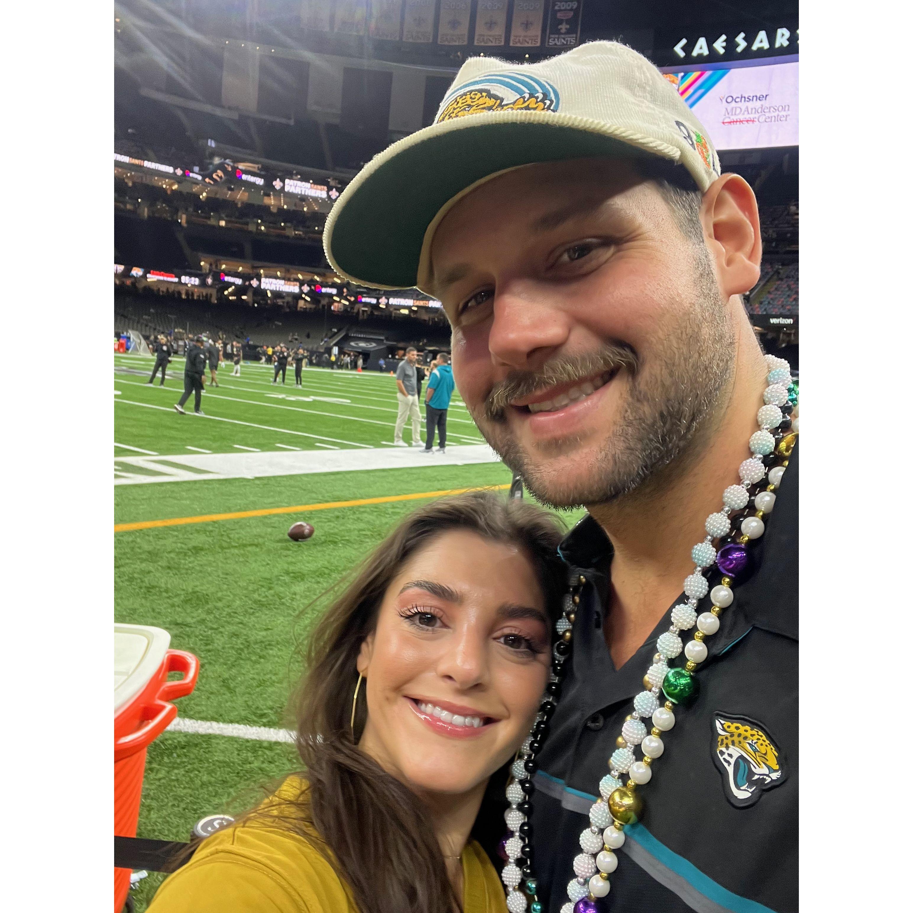 We got field passes to the jags vs saints game in New Orleans!