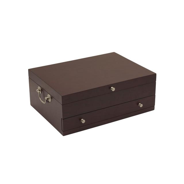 Wallace Dark Walnut Lined Drawer Stainless-Steel Flatware 15in Chest